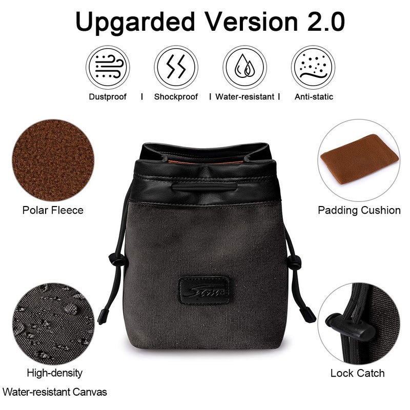 S-ZONE Soft Camera Bag DSLR Insert Handbag Drawstring Lens Case Compatible with Canon Nikon Sony - Image 2